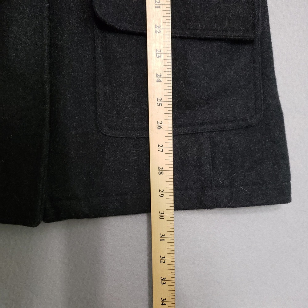 Vintage‎ Old Navy Women's Large Coat 2003 Wool Blend Hooded Charcoal Grey Y2K - Picture 8 of 14